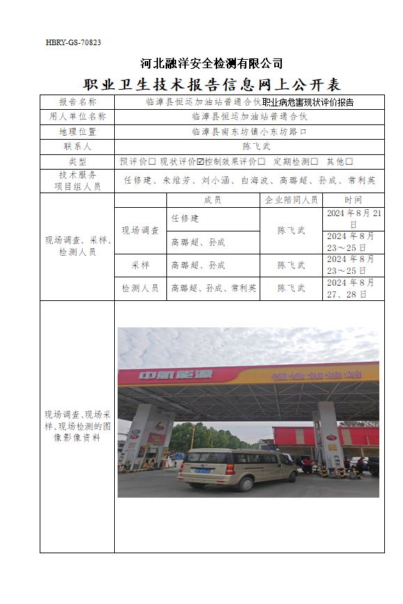 临漳县恒运加油站普通合伙